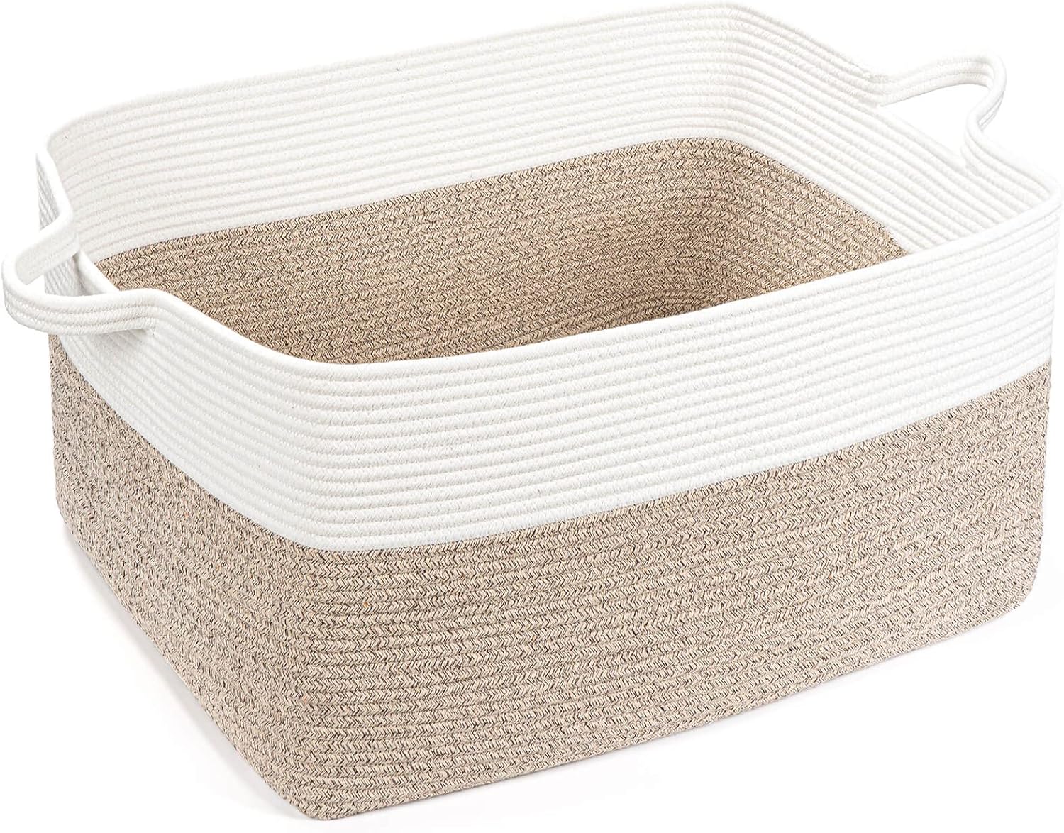 ZLG Extra Large Rectangle Storage Basket 72L Rope Blanket