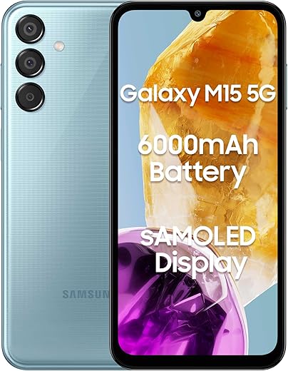 Samsung Galaxy M15 5G (Celestial Blue,4GB RAM,128GB Storage)| 50MP Triple Cam| 6000mAh Battery|MediaTek Dimensity 6100+| 4 Gen. OS Upgrade & 5 Year…