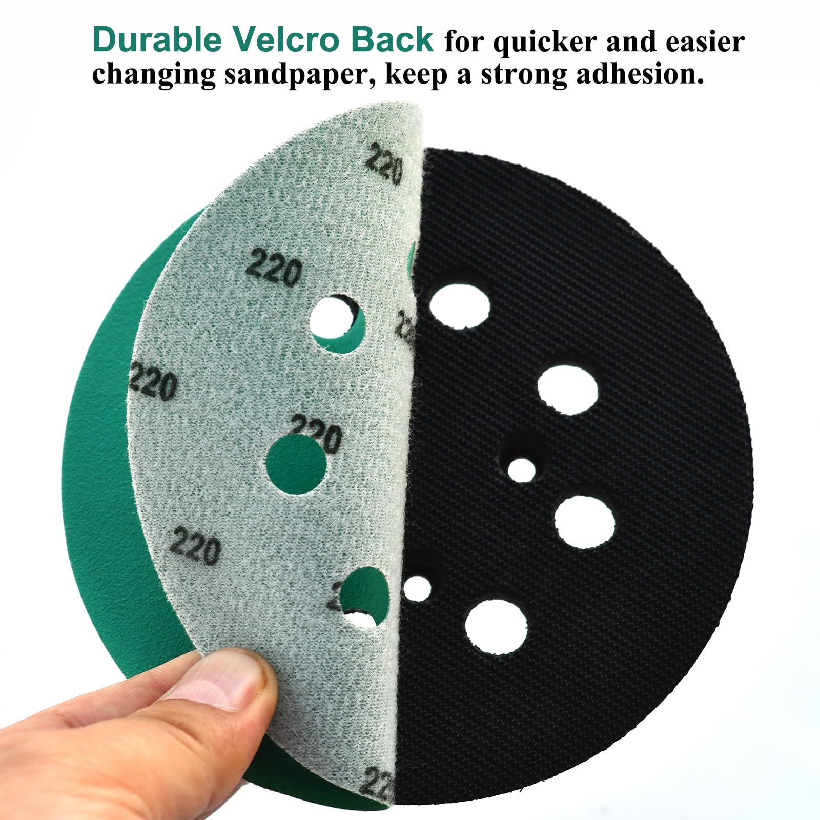 5-Inch Sanding Discs - 50 Pack (220 Grit) -5