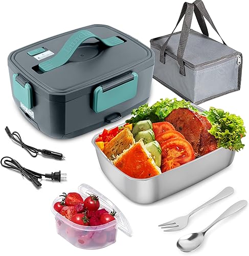 Miniatura 1 de Electric Lunch Box for Adults,Heated Portable Food Warmer Lunch Box for Work,Leakproof Fast Heating with 1.5L Large Capacity Stainless Steel