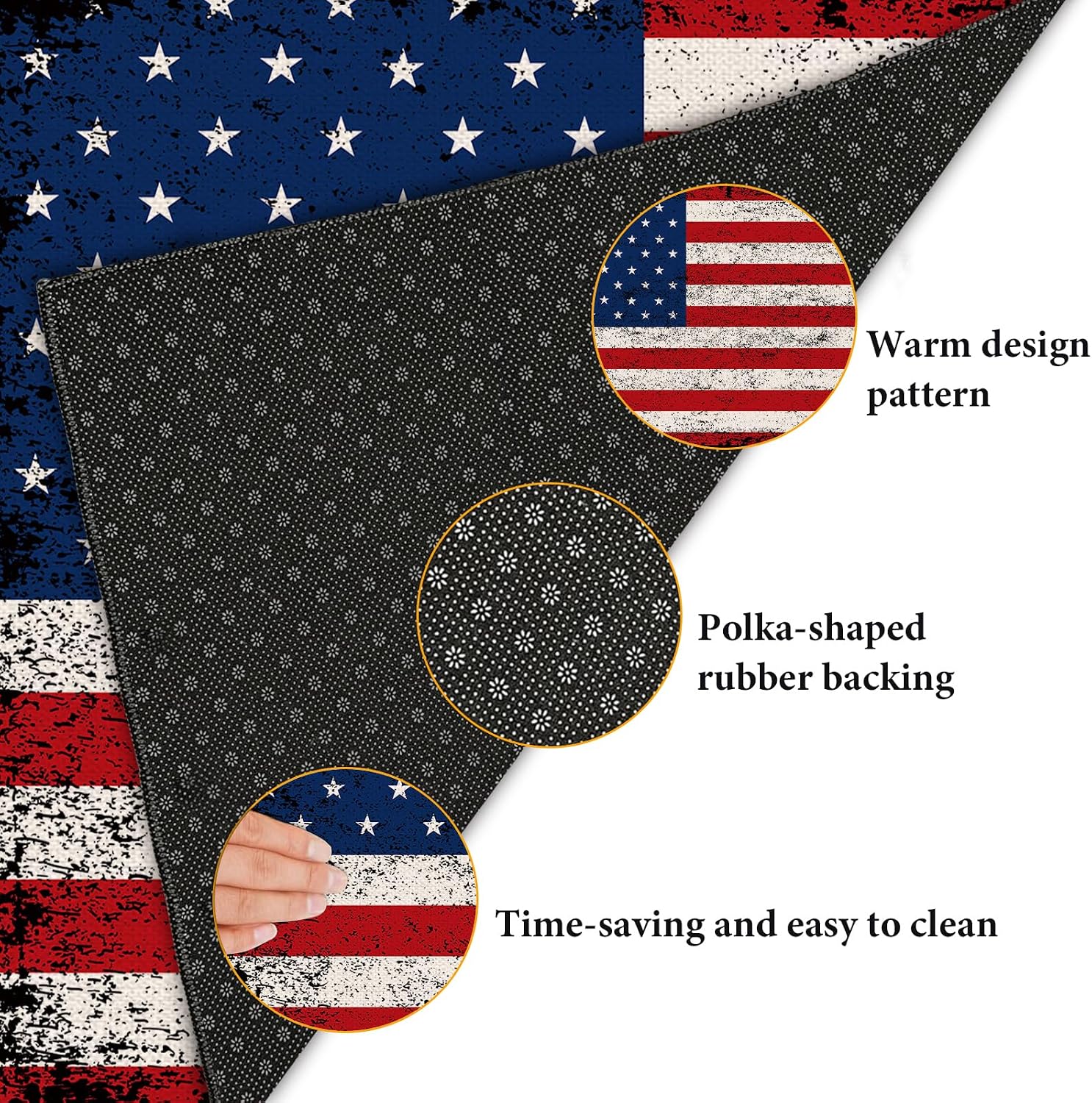 American Flag Print Door Mat Welcome Outdoor Doormat Indoor Entrance Non Slip Doormats for Home Front Door Rugs 17 * 29.5