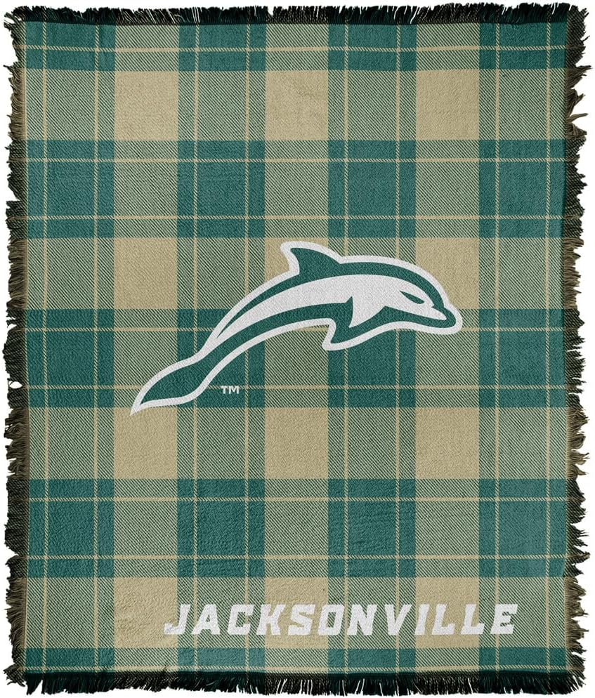 LOGOVISION James Madison University Campus Plaid Spirit Woven Tapestry Cotton Blend Fringed Throw Blanket 50"x60"