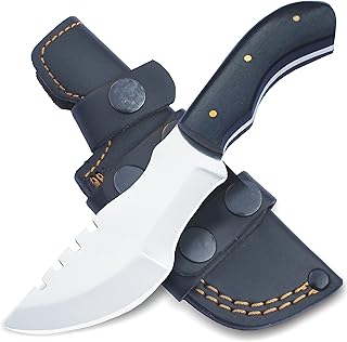 Handmade Tracker Knife - Full Tang Fixed Blade Hunting Knife with Sheath Horizontal Carry Knife Scout Carry Knife with Sheath Knives for Men (Milky) - BNAZIND