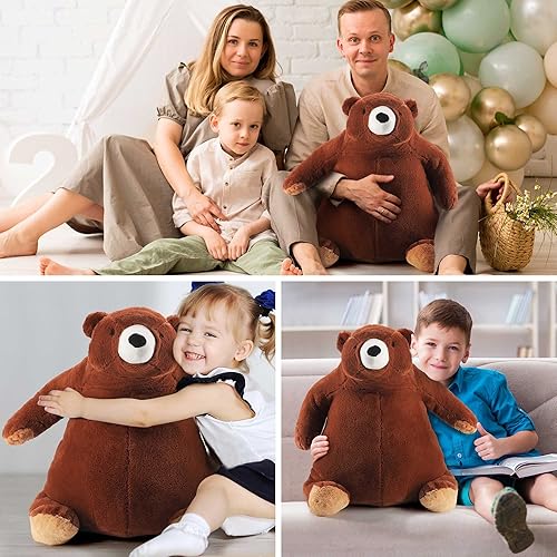 Miniatura 6 de Qpewep Peluche de oso marrón de 24 pulgadas, suave y tierno, pesado, ideal para niños y adultos, regalos para cumpleaños, Navidad