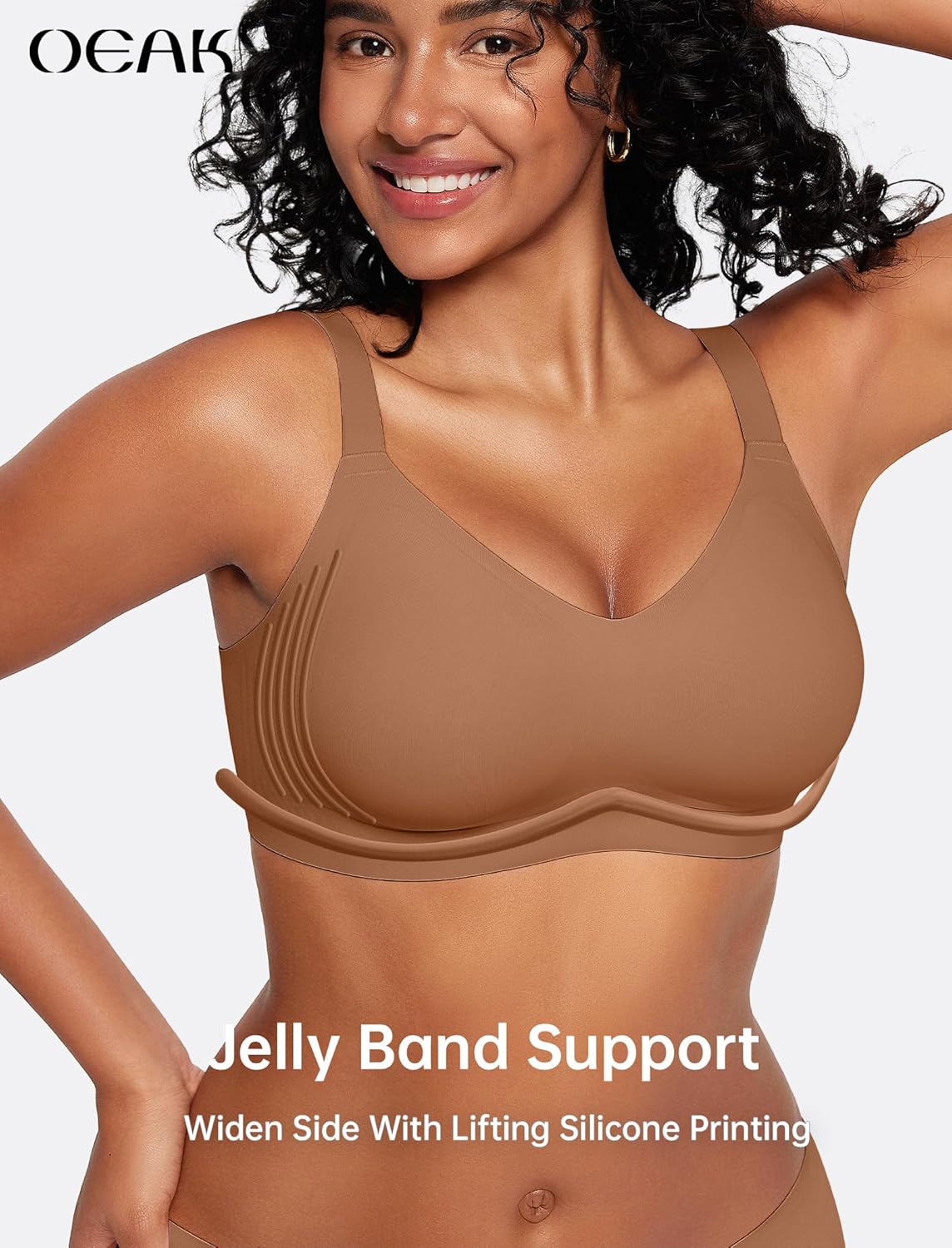 OEAK Womens Wireless Seamless Bras Full Coverage Supportive Lounge Bra Push Up Plus Size Everyday Bra Comfortable Tshirt Bras - Image 4