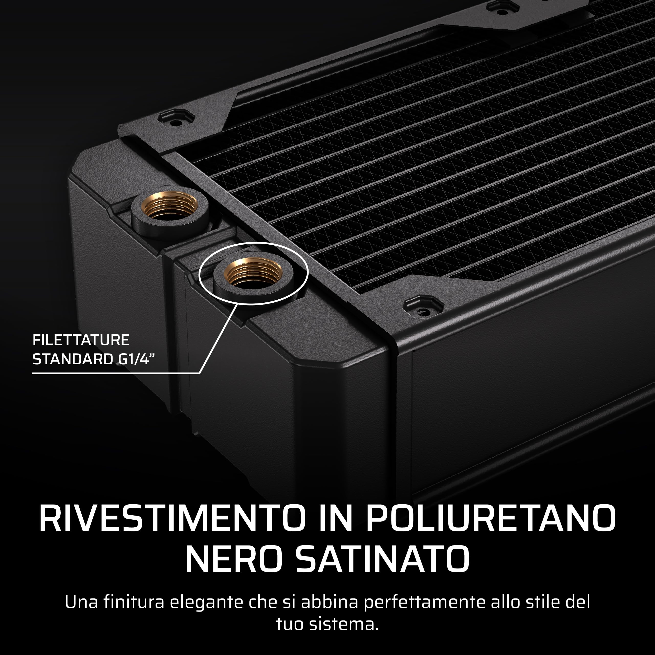 CORSAIR Hydro X Series XR7 da 480 mm V2 Radiatore per Raffreddamento ad Acqua Personalizzato – Compatibile con iCUE LINK – 4 Supporti per Ventole da 120 mm – Filettatura G1/4 di pollice – Nero