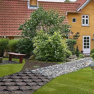 2 Inch Depth Gravel Grid Paver System，HDPE Geo Grid Ground Gravel Grid,for Subgrade Work,Load 1800 Lbs Per Sq Ft Ground Geo Grid (Size : 5x5m(16.5x16.5ft))