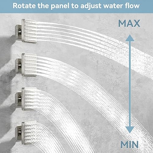 Miniatura 4 de Chorros de pulverización corporal de ducha, cabezal de ducha de latón de 3 pulgadas, flujo ajustable con encendido y apagado, cuerpo de ducha