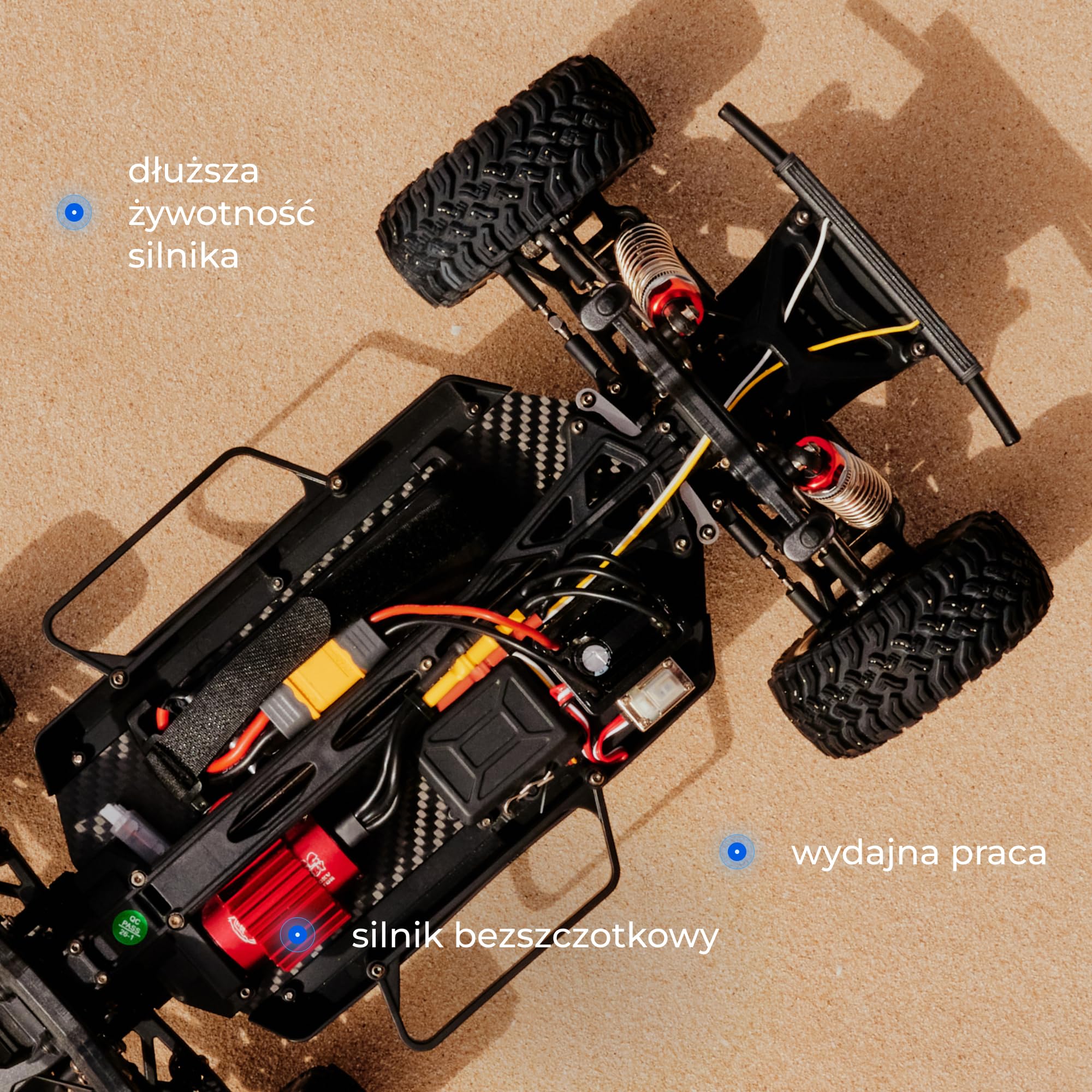 Overmax X-Giron zdalnie sterowany samochód RC 4WD 1:10 Offroad, 70 km/h, bezszczotkowy silnik, hydrauliczny amortyzator, zdalne sterowanie Dumbo X5P, zasięg 300 m, akumulator LiPo, od 14 lat