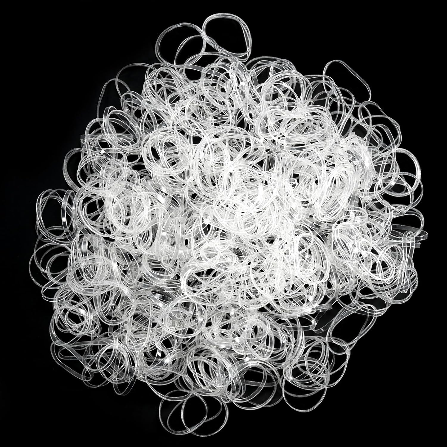 1000 sztuk gumek do włosów, mini małe gumki do włosów, elastyczne, Scrunchies dla kobiet, dziewcząt, mężczyzn (przezroczyste)