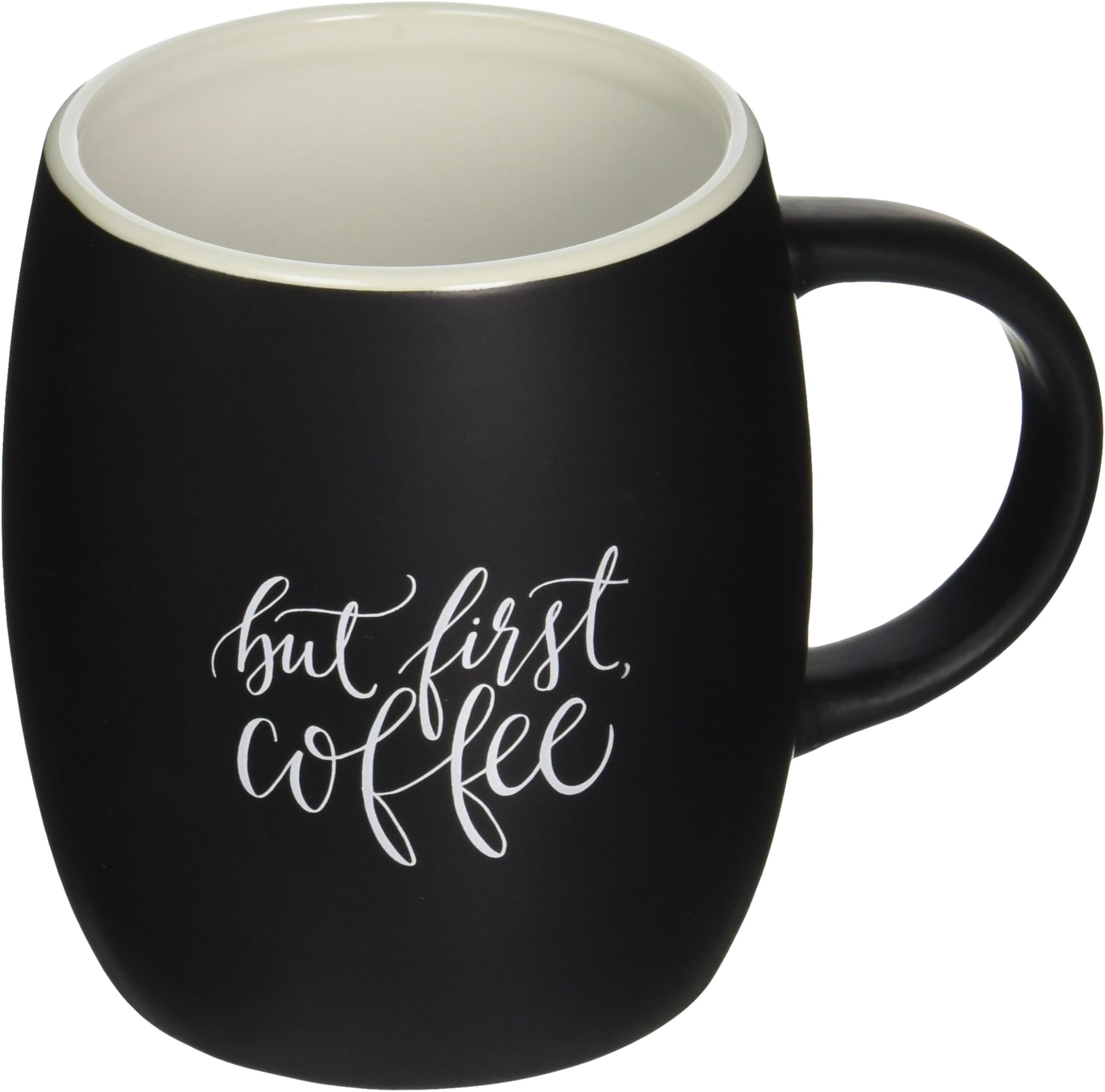 But First Coffee, Matte Black Mug