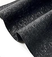 Vista 4 de Jeereal Hoja de cuero genuino con textura de protuberancia de estilo occidental, patrón geométrico de 0.079 in (5-5.5 onzas), herramientas florales