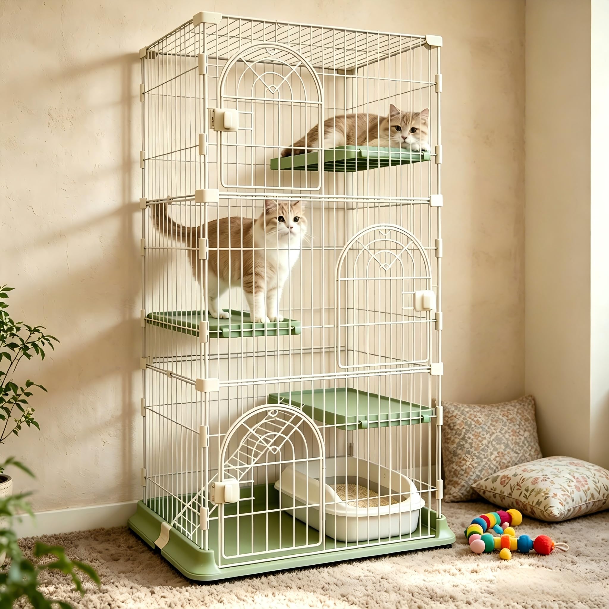 Cat Cage & Playpen - Escape-Proof for Cats & Small Pets -15
