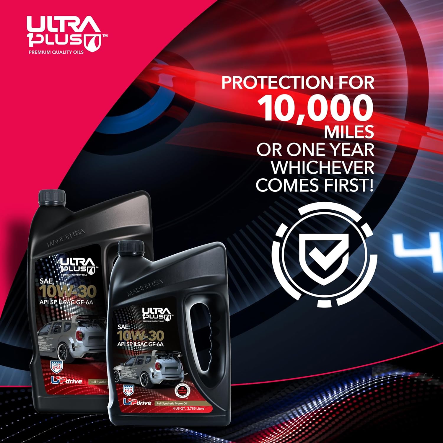 ULTRA 1PLUS SAE 10W-30 Full Synthetic Motor Oil, API SP, ILSAC GF-6A (5 QTS)