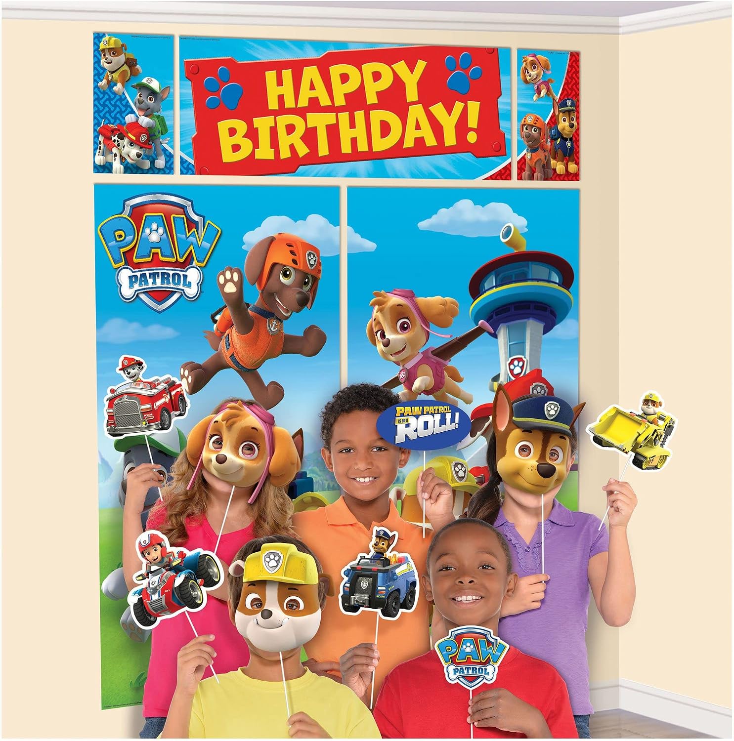 Amscan Paw Patrol Scene Setters & Props - Birthday Party, 1 Set