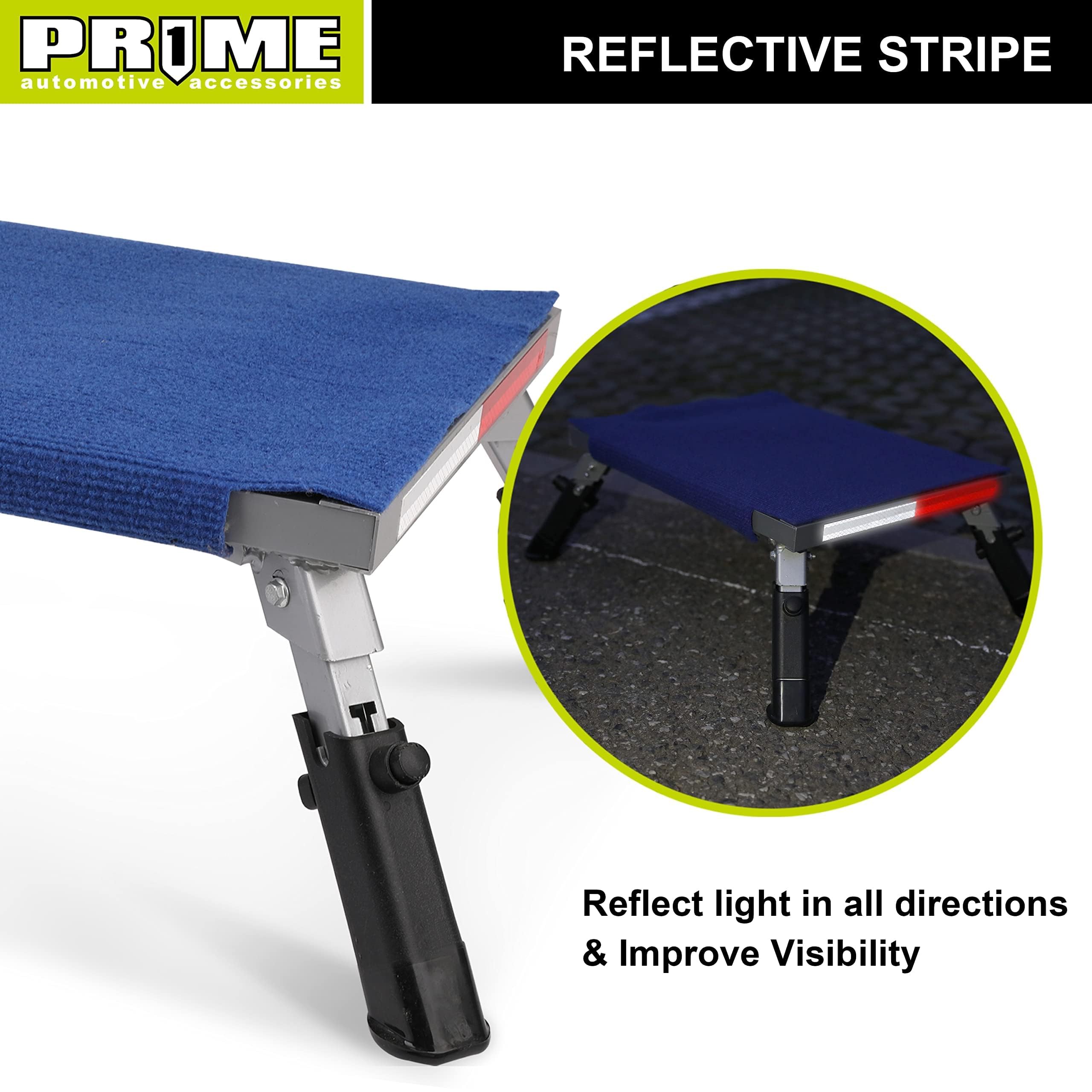 PR1ME Safety RV Platform, 19inch x 14.5inch, with 100% Polyester Step Rug, Non-Slip Aluminum RV Folding Step Stool and Ladder, Supports Up to 600lbs with RV Stair Cover, Keep RV Cleaner and Safer