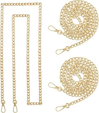 ELANE 3 PCS Purse Chain Straps,47" Purse Straps Flat Chain Strap Handlebag Accessories for Crossbody Bags Purses