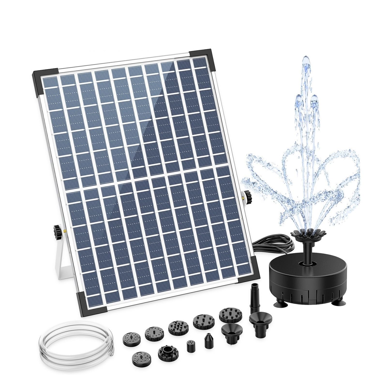 12W Solar Fountain Pump, Solar Water Fountain With 12 Double-Layer Nozzles Outdoor Powerful Solar Fountain Pump For Pond Garden Small Pond(48W)
