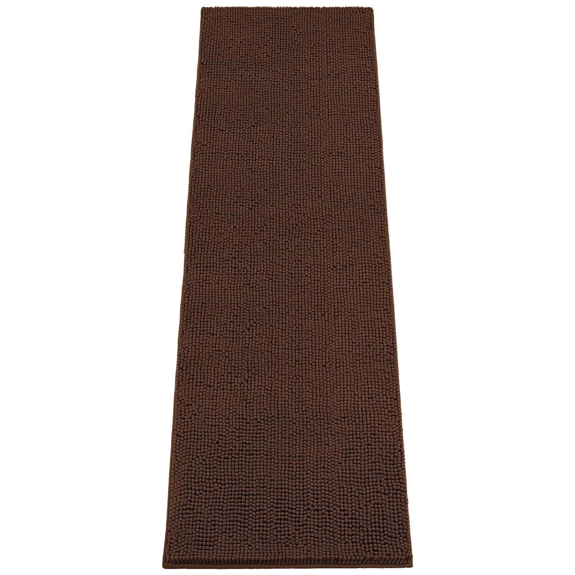Absorbent Dog Door Mat for Muddy Paws, 72" x 24" Chenille Indoor Mats for Entryway, Trap Dirt Front Door Mat Indoor Entrance Washable Non Slip Soft Brown