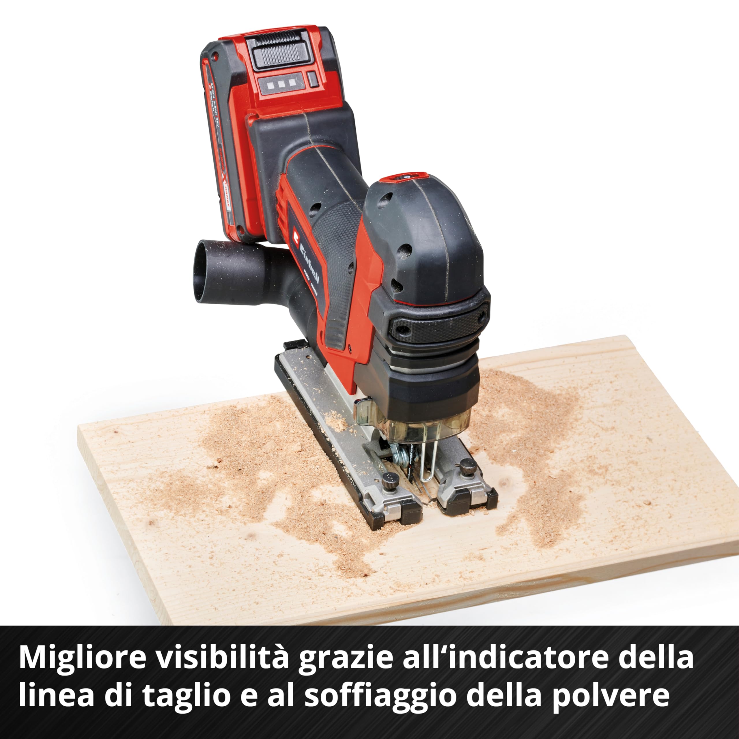 Einhell Professional seghetto alternativo a batteria TP-JST 18/135 Li BL Power X-Change (18 V, profondità taglio 135 mm su legno, altezza sollevamento 26 mm, Brushless, incl. 3 lame, batteria esclusa)