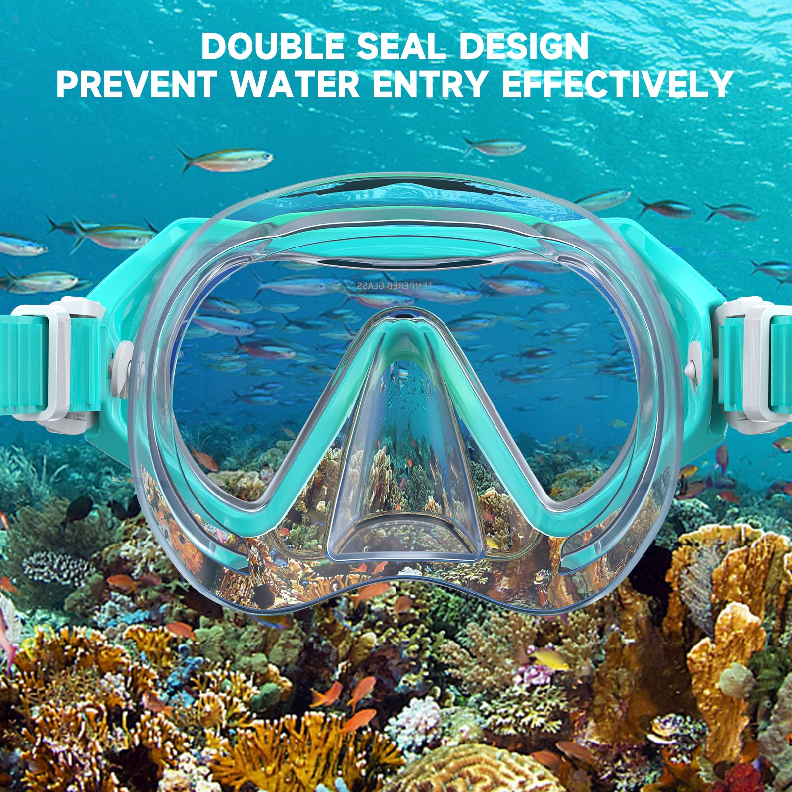 Findway Masque de Plongée Enfant,Lunettes de Plongée Enfants Masque de Snorkeling pour 5-16 Ans Garçons Filles,180°View HD Anti-buée Anti-fuite Lunettes de Natation