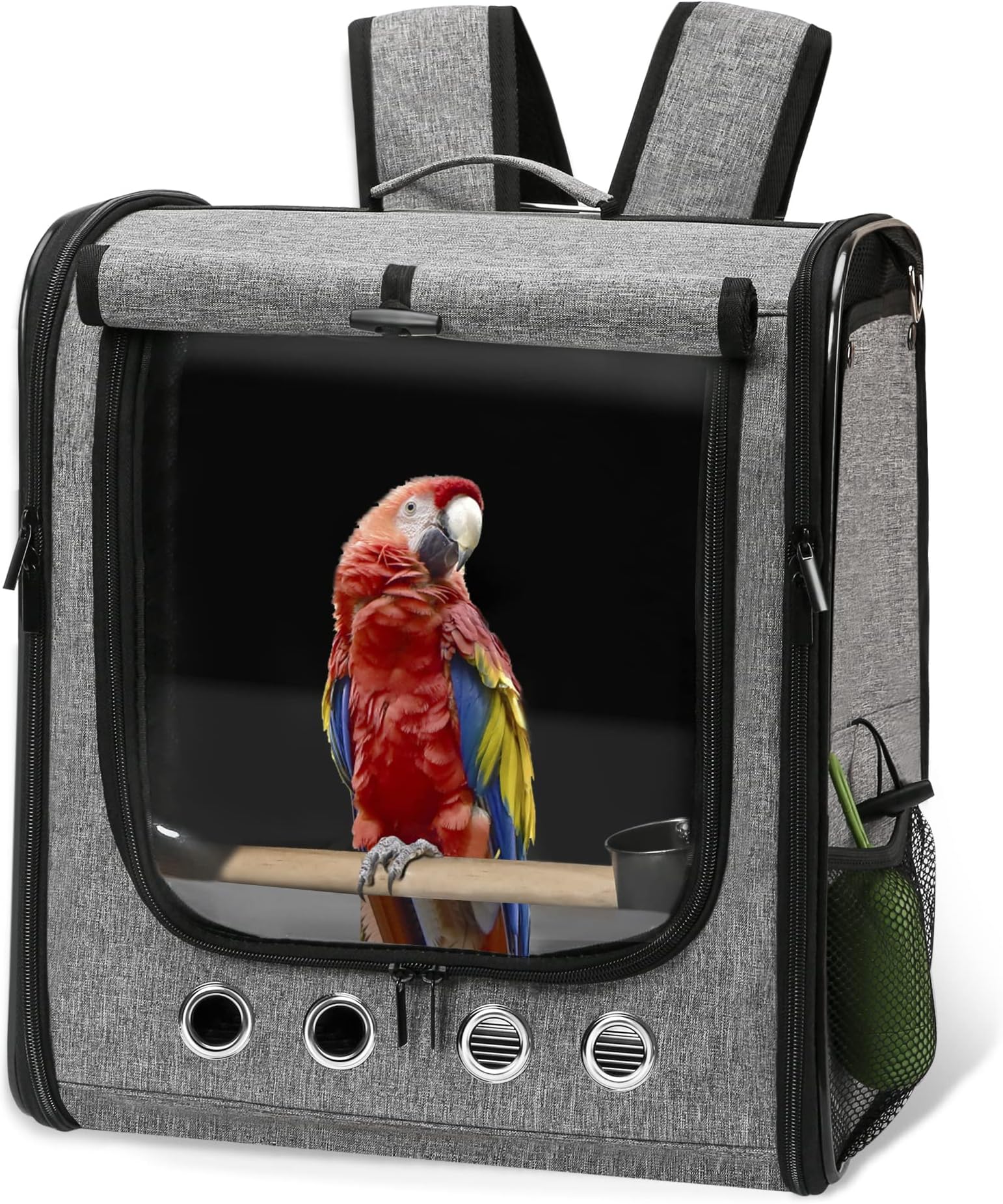 Bird Carrier Bag Bird Travel Cage with Stand, Lightweight Backpack for Parrot, Portable Bird Travel Bag, Pet Transparent Breathable Travel Cage (X-Large)