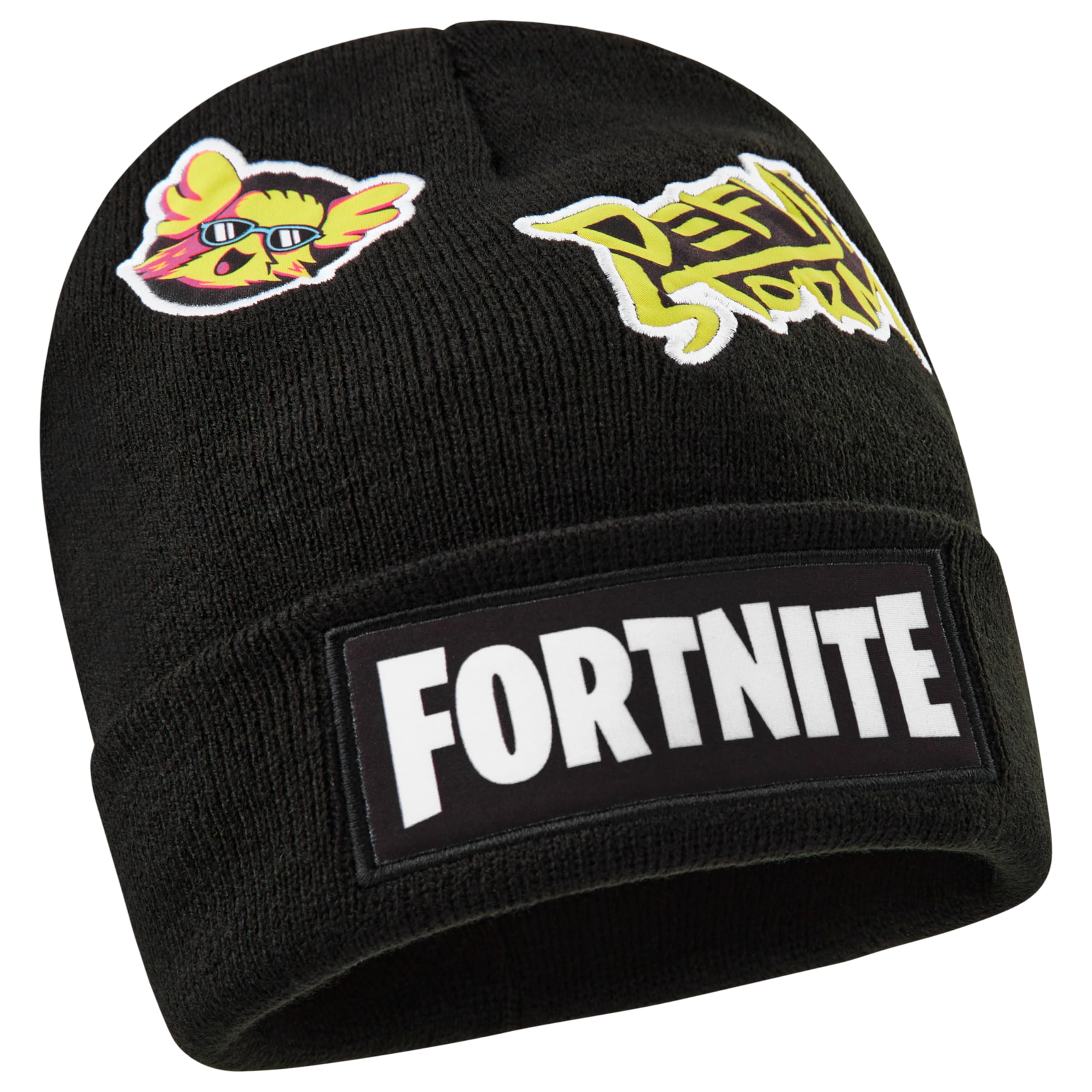 Fortnite Beanie Hat for Boys & Teens, Warm Knitted Winter Hat, Winter Accessories for School Travel Days Out, Gifts for Gamers (6-14 Years, Black)