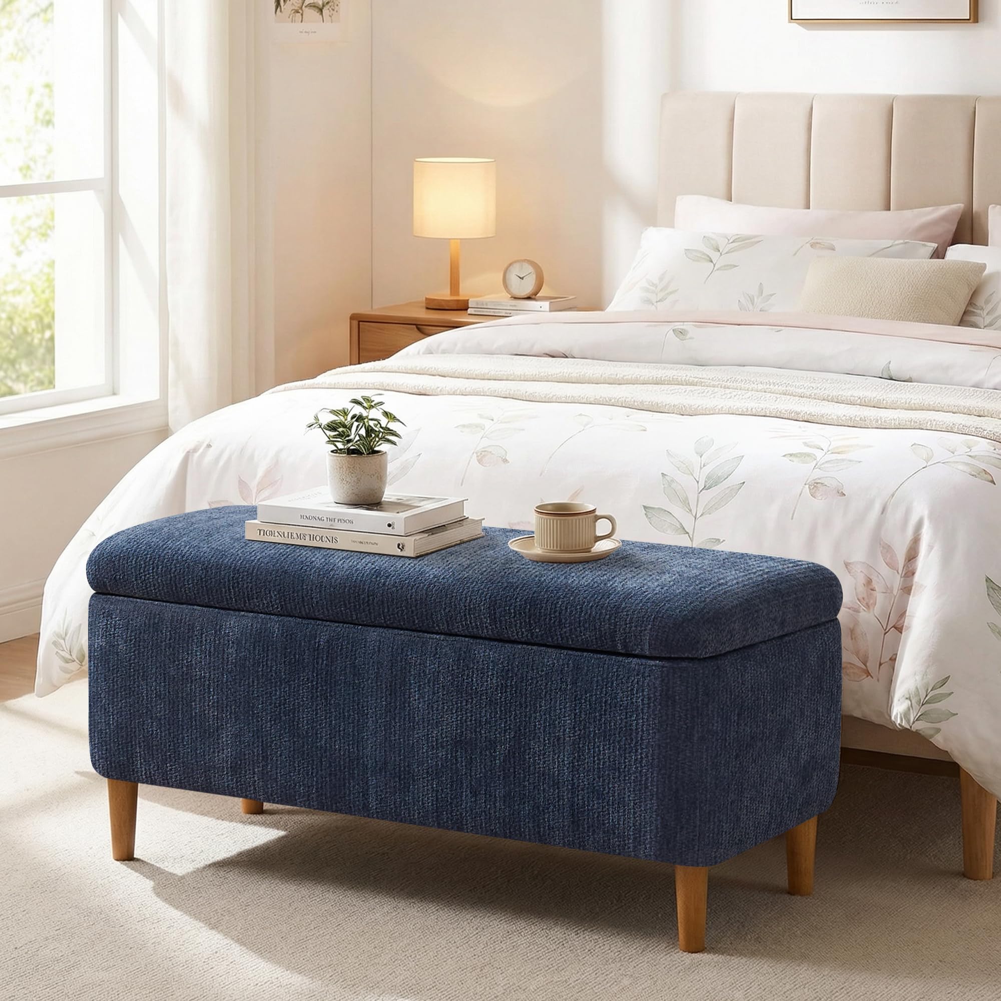 39.4" Ottoman with Storage Upholstered Storage Bench for Living Room