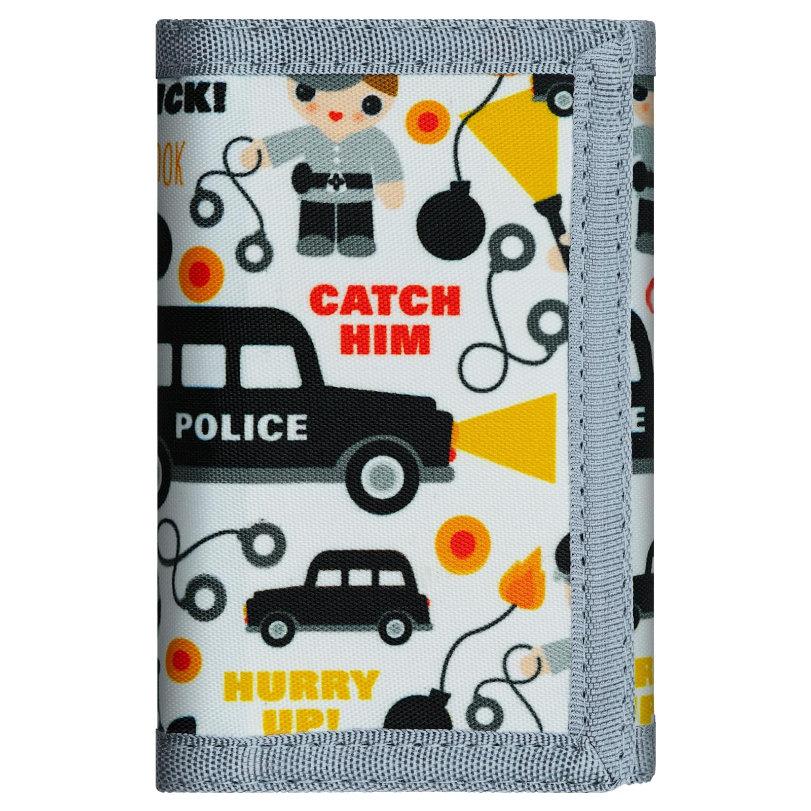AI-DEE RFID Trifold Canvas Outdoor Sports Wallet for Kids - Front Pocket Wallet with Magic Sticker (Triangle H)