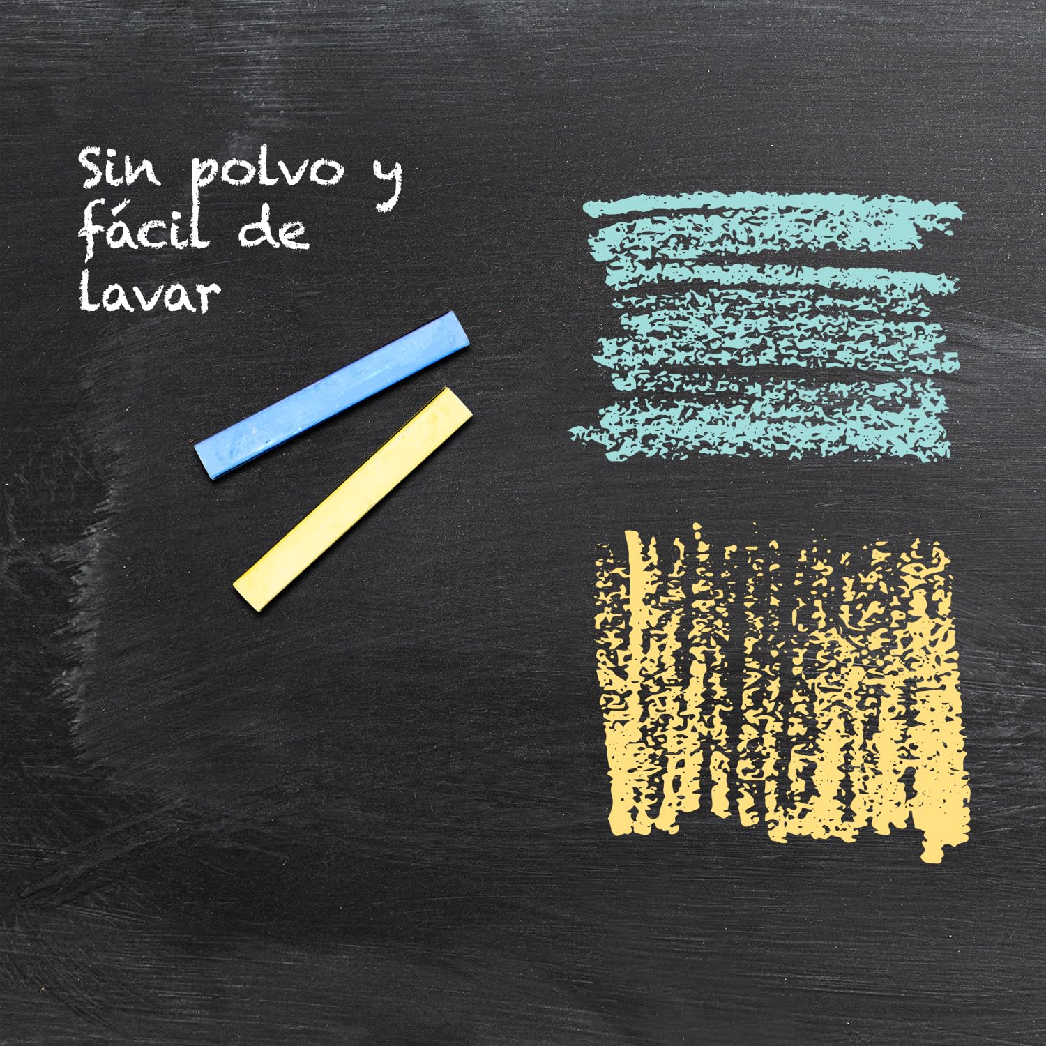 Westcott tiza 12 piezas de colores | paquete de 12 tizas de pizarra con 1,2cm ⌀ en colores brillantes | poco polvo y fácil de limpiar | 8,5cm de largo palos de tiza | E-744983 00