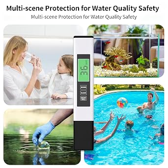 Digital TDS Meter for Drinking Water, 2025 New Water Tester 4 in 1 TDS, EC & Temperature Meter, Accurate & Reliable 0–9990 PPM Meter, Ideal for Aquariums, Swimming Pool, RO/DI System, Hydroponics