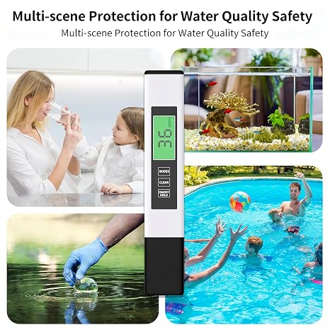 Digital TDS Meter for Drinking Water, 2025 New Water Tester 4 in 1 TDS, EC & Temperature Meter, Accurate & Reliable 0–9990 PPM Meter, Ideal for Aquariums, Swimming Pool, RO/DI System, Hydroponics