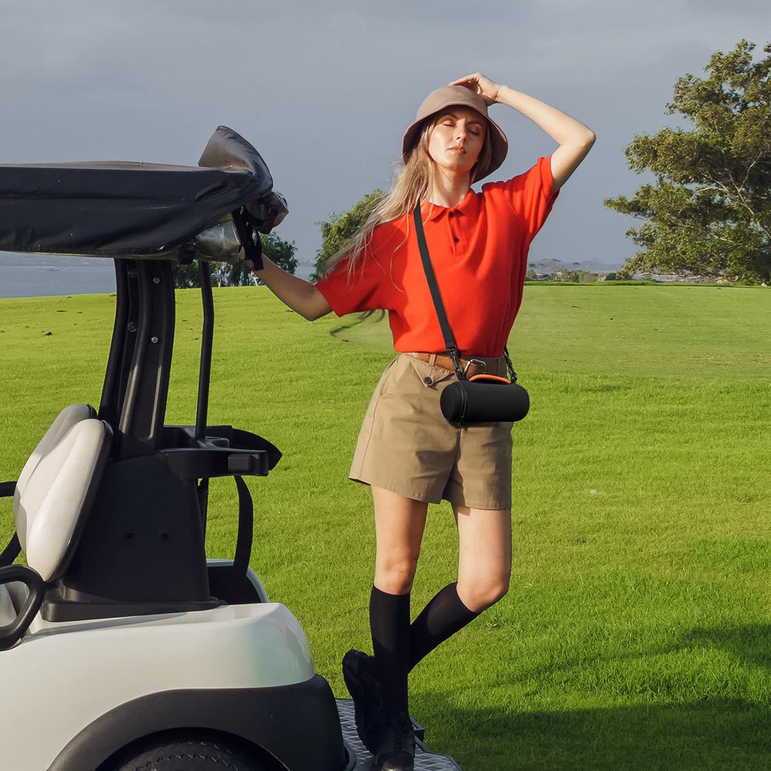 xxerciz carrying case for bushnell golf wingman gps speaker neoprene storage bag fits for golf gps with carabiner