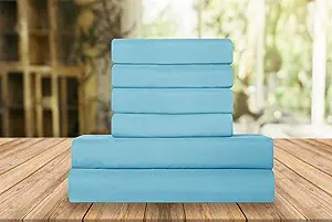 Elegant Comfort Luxury Soft Bed Sheets 1500 Premium Hotel Quality Microfiber Softness Wrinkle and Fade Resistant (6-Piece) Bedding Set, California King, Aqua Blue
