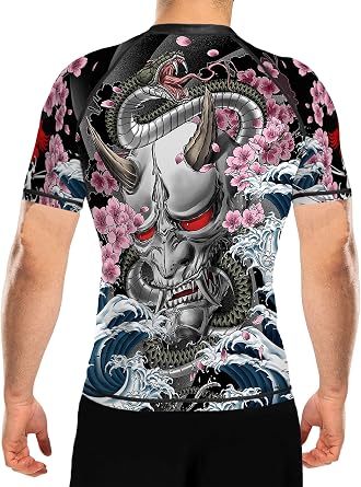 Raven Fightwear Mens Irezumi 3.0 BJJ Rash Guard Short Sleeve MMA