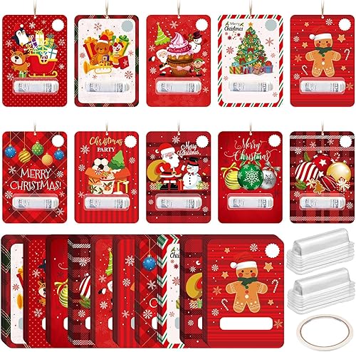 60 Pcs Christmas Money Holder for Cash Bulk Christmas Santa Snowman Cards Money Holder Ornaments with Plastic Cover Holiday Gifting Funny Xmas Cash