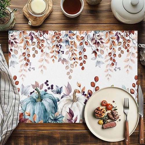 Vista 442 de Juego de 6 manteles individuales rojos para el día de San Valentín, diseño de corazón de San Valentín, resistentes al calor, lavables, manteles