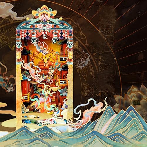 Miniatura 6 de Roroom Kit de rincón de libros de bricolaje, casa de muñecas de bricolaje, estantería de biblioteca, callejón de decoración, rompecabezas de madera