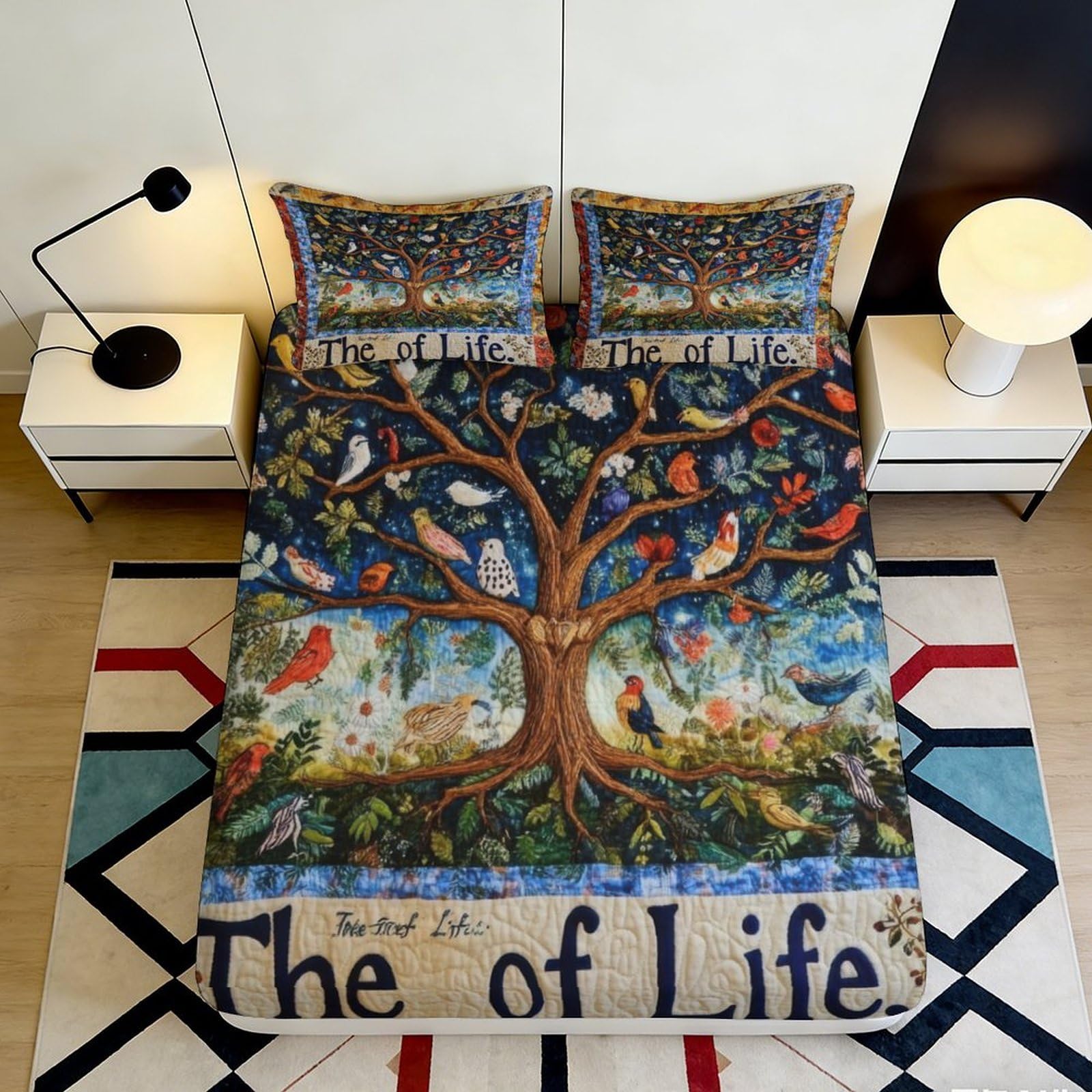 Zfldkwgb Style-6 3D Printed Tree Of Life Fitted Sheet Microfiber Soft Artistic Forest Bed Cover For Bedroom Guest Room Decor Protection 90X200x25cm