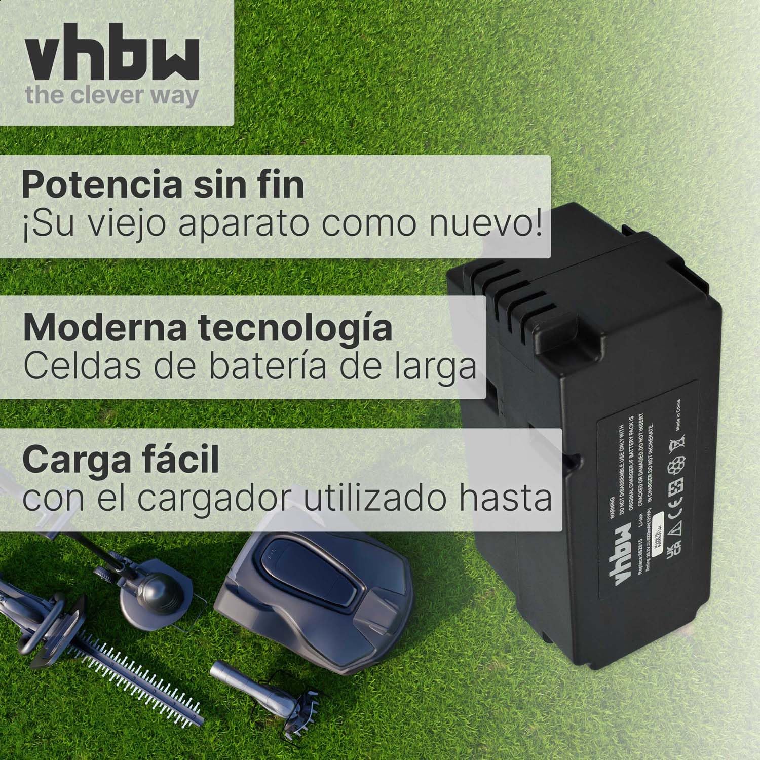vhbw Batería Compatible con Biltema RM1000 Robot cortacésped cortacésped 4000mAh 25,2V Li-Ion