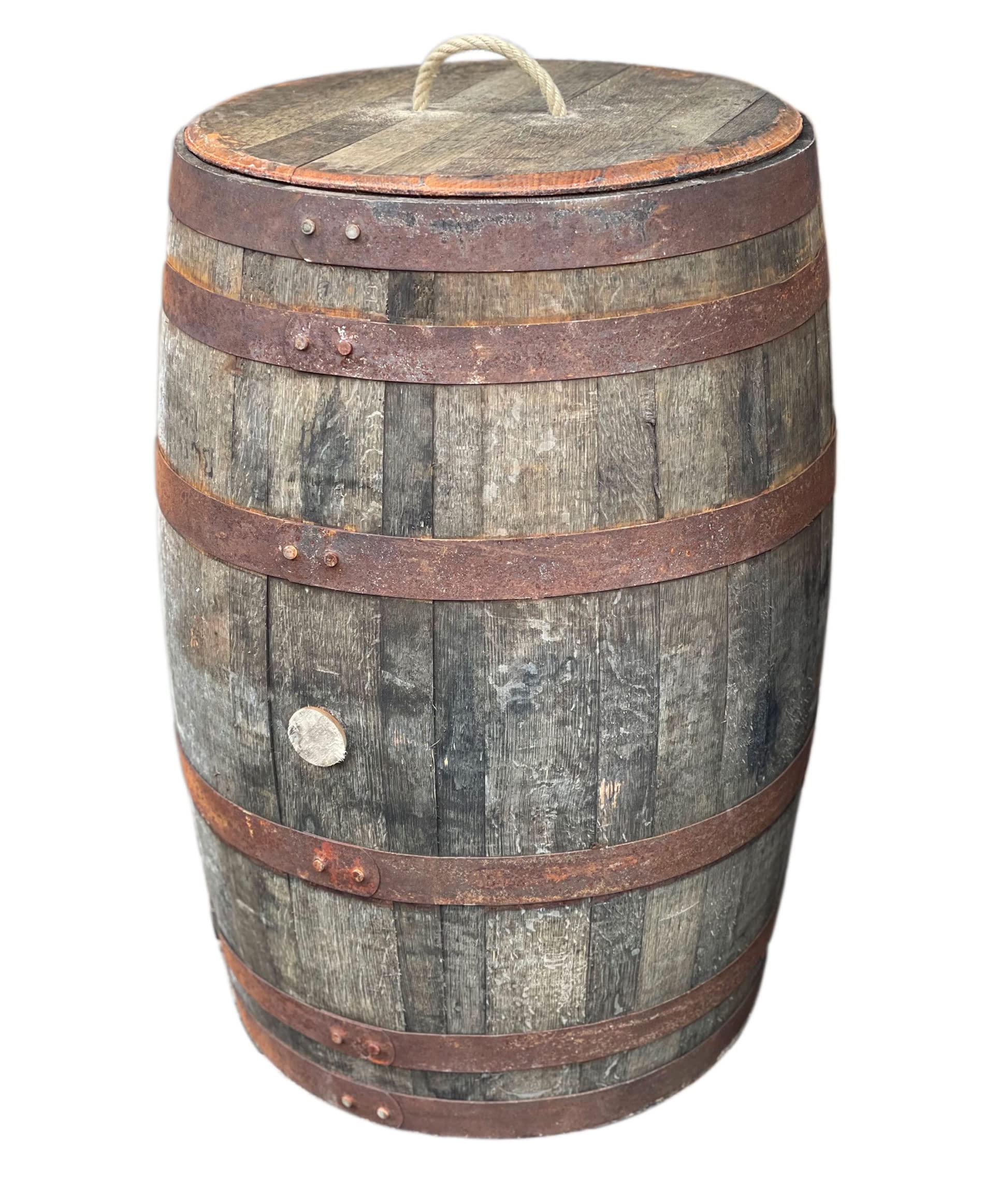 Temesso Originales schottisches Whiskyfass als Regentonne, Eichenfass, Holzfass, Whiskey Fass 190 Liter (190 L + Deckel)