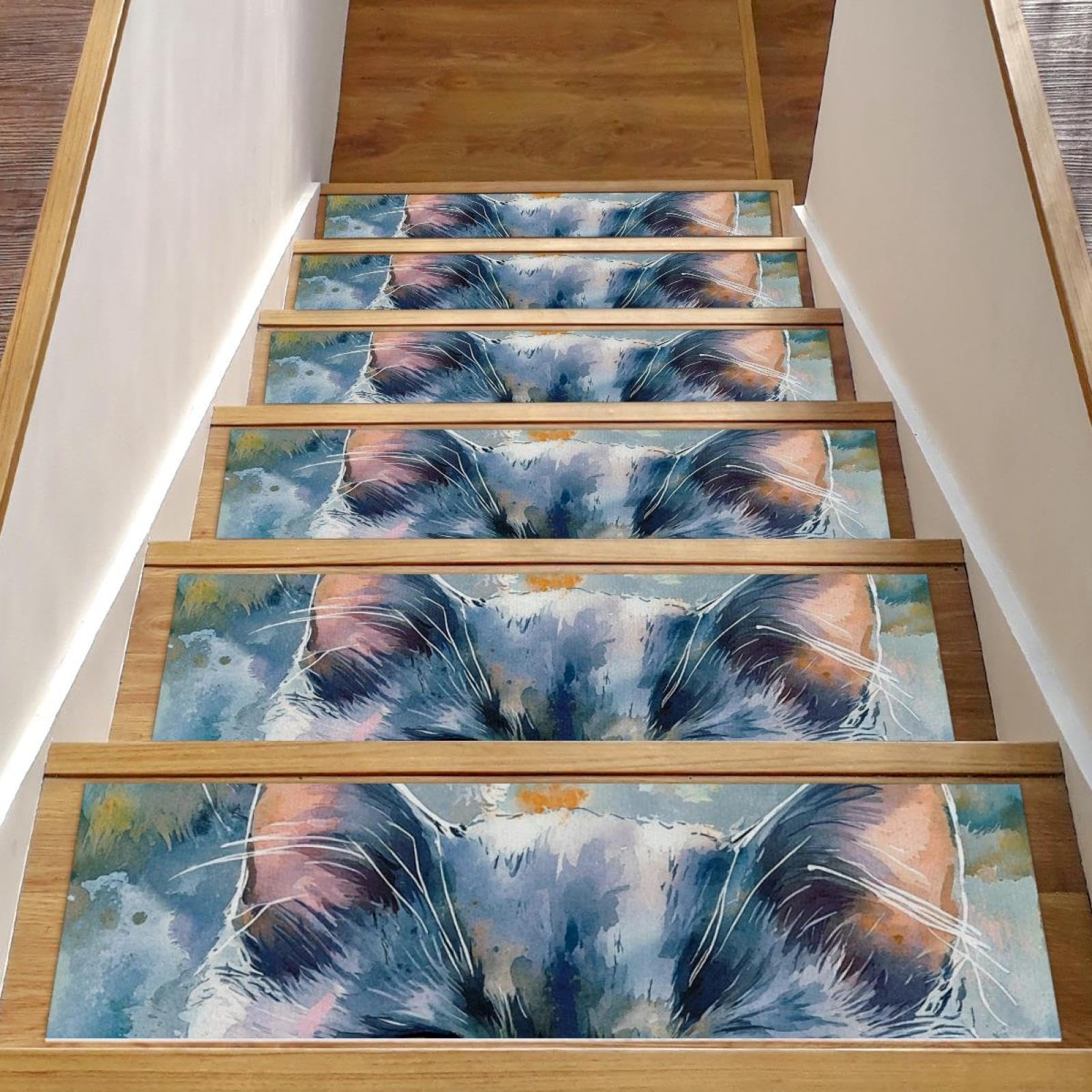 Tapis d'escalier antidérapant chat contre les chutes de vos enfants sur bois
