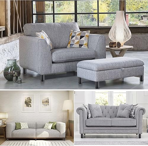 Miniatura 7 de OwnMy 4 patas de muebles de acero inoxidable de 6 pulgadas, elevadores de pies de muebles, patas de escritorio de metal pequeño, patas de sofá,