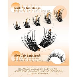 Fairy Lash Clusters Manga Eyelash Clusters 12-20MM D Curly Volume Cluster Eyelash Extensions Fluffy Lashes Clusters 120Pcs DIY Lash Extensions Wispy Individual Lashes by JIMIRE