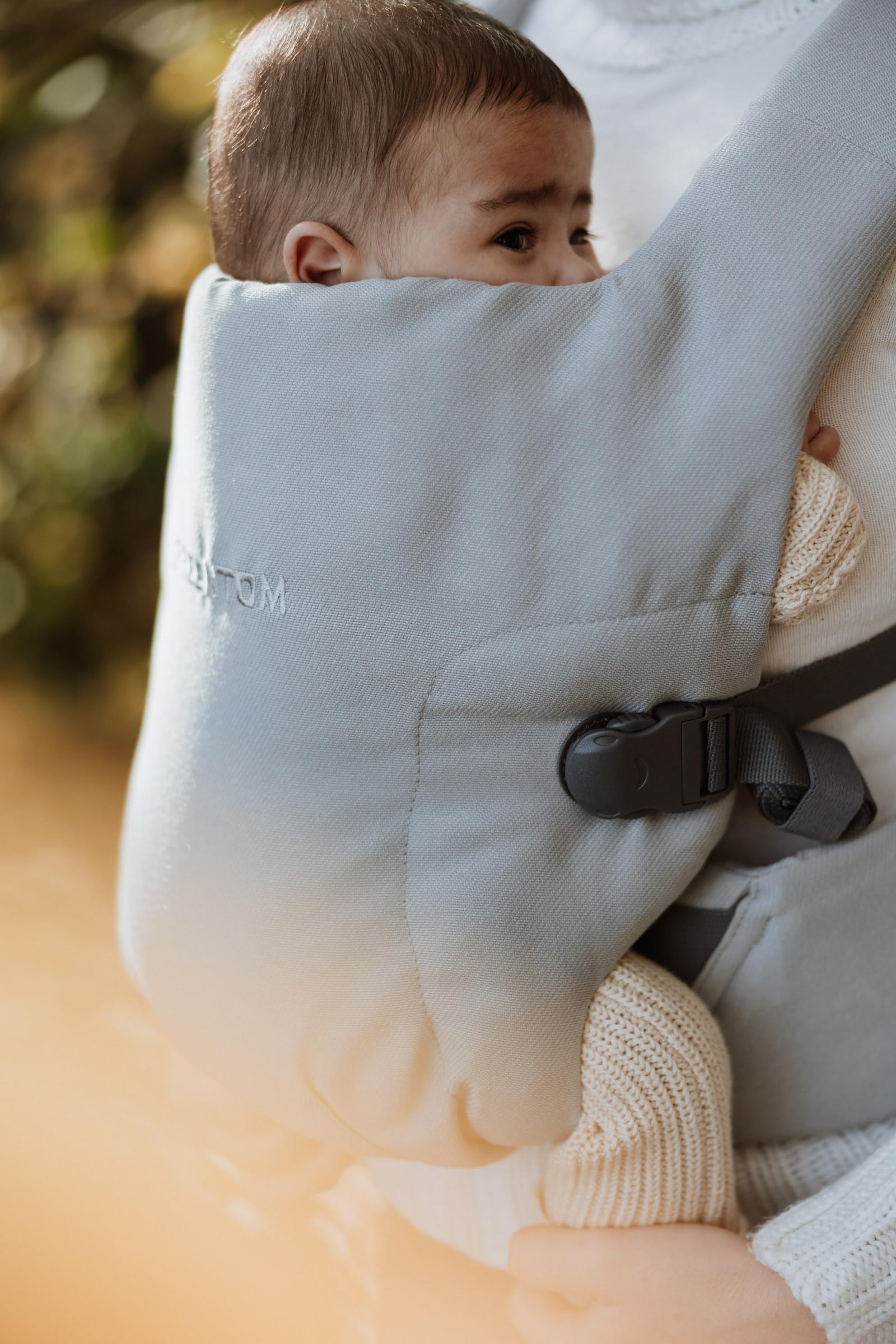 Greentom Porte-bébé ergonomique - Porte-bébé réglable - Léger - Matériau recyclé durable - Nouveau-né à tout-petit - Gris