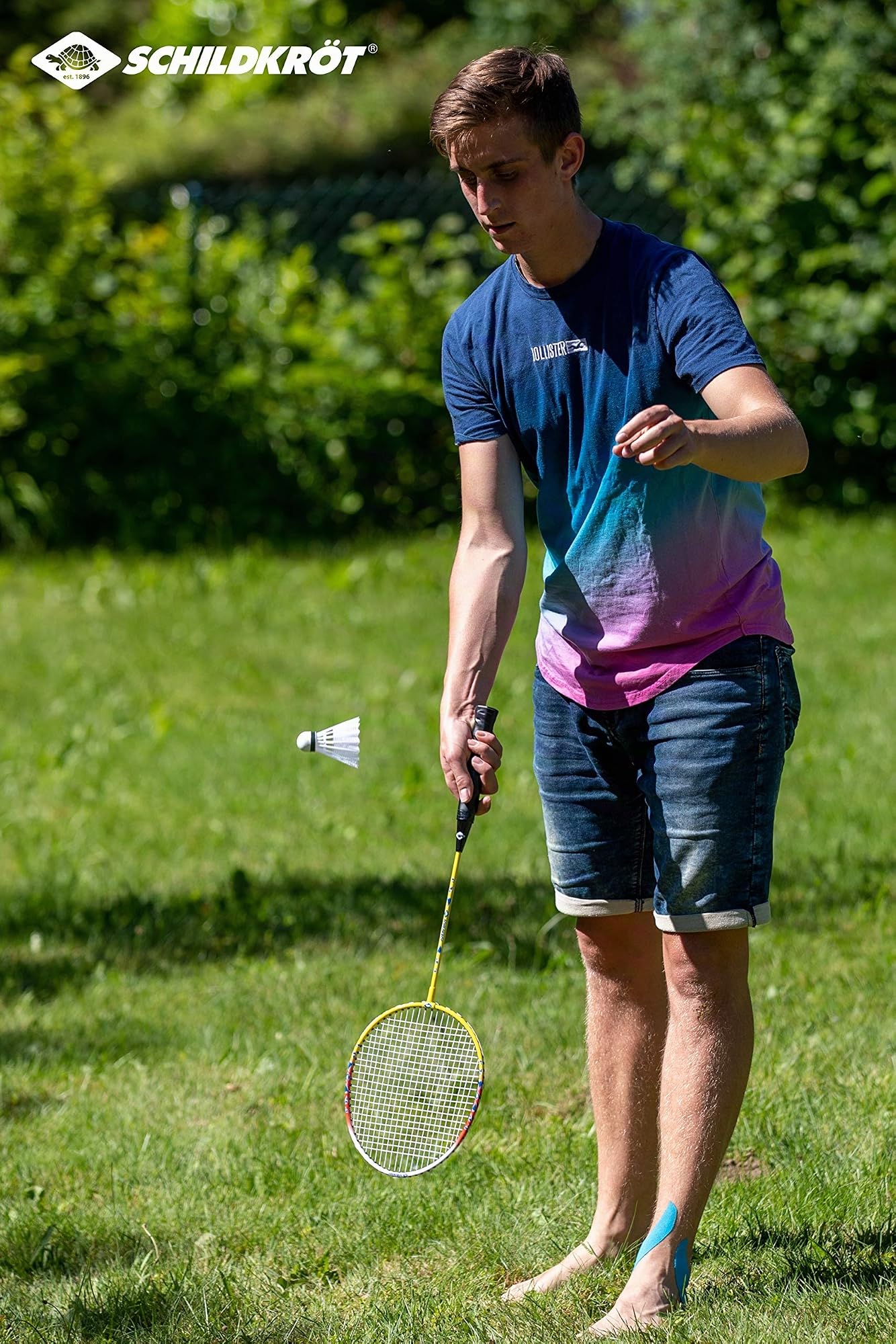 Schildkröt Set de Badminton pour 4 Joueurs, 4 Raquettes, 3 Volants, dans Un Sac de Transport