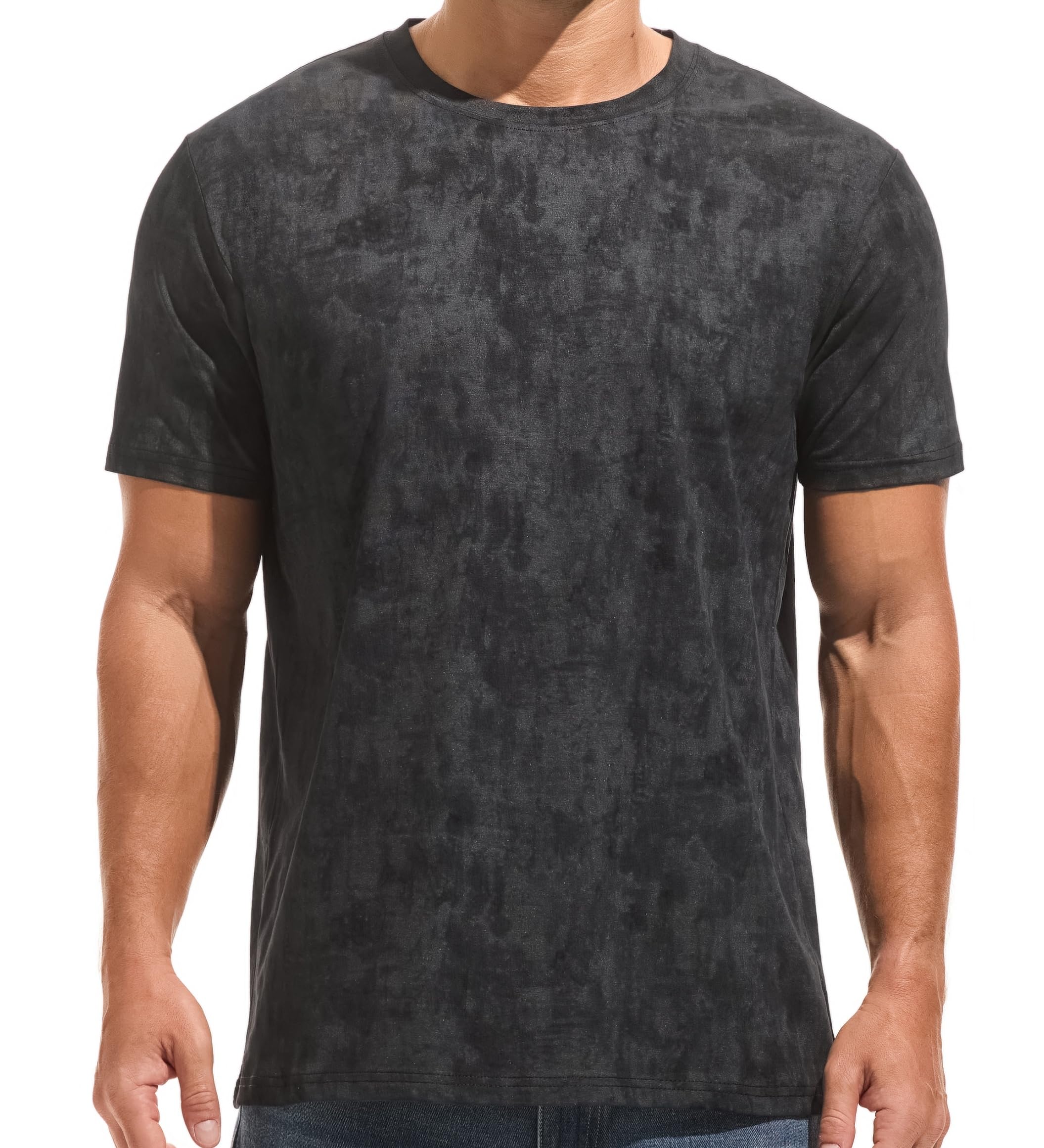 RONOMO Herren T-Shirt 95% Baumwolle 5% Spandex, Mikroelastik, Hautfreundlich