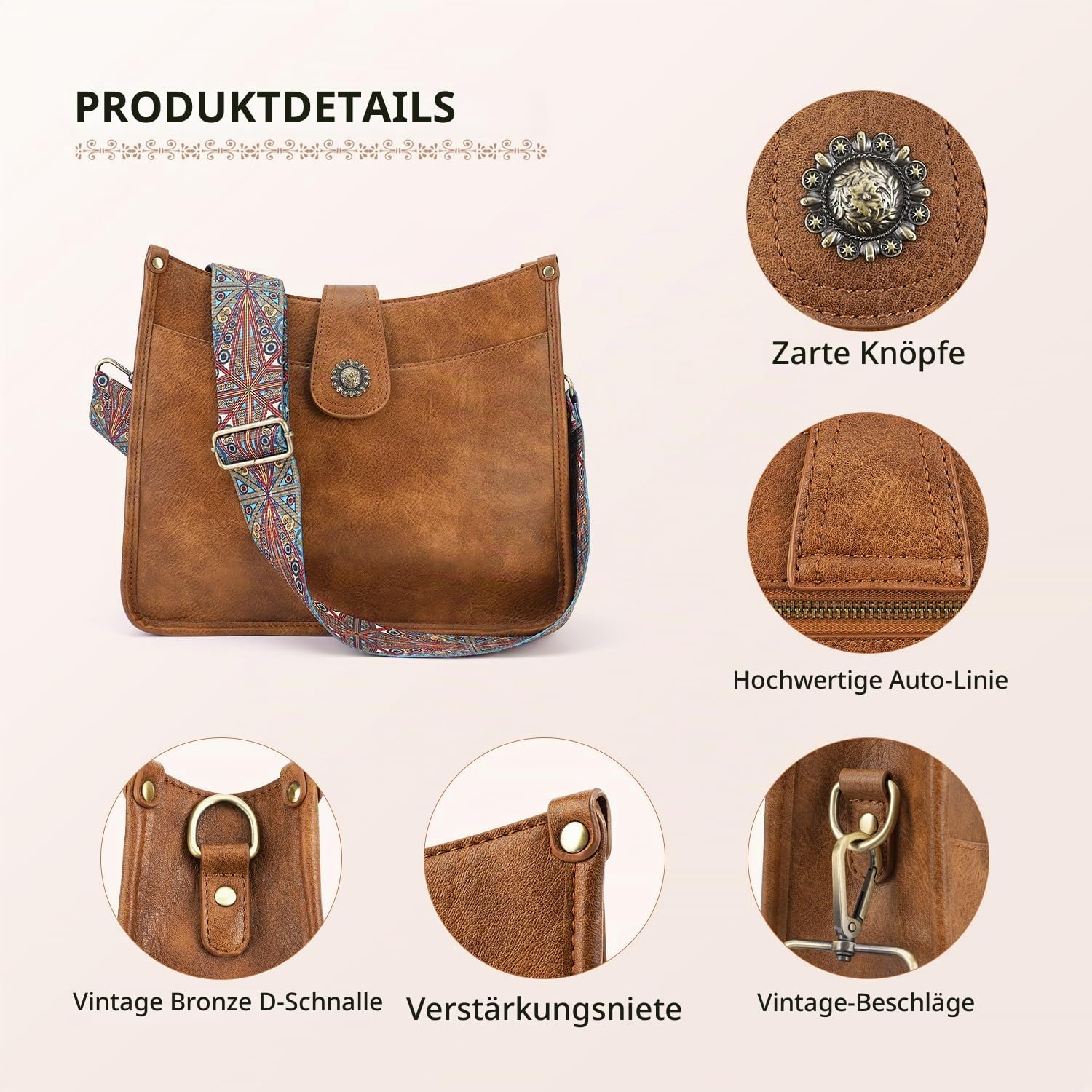 Handtasche Damen Mittelgroß Umhängetasche schwarz Crossbody Bag mit Breiter Gurt Schultertasche Hobo Bag veganem Leder Tasche 2 Schulterriemen Kartenschlitz Reisetasche