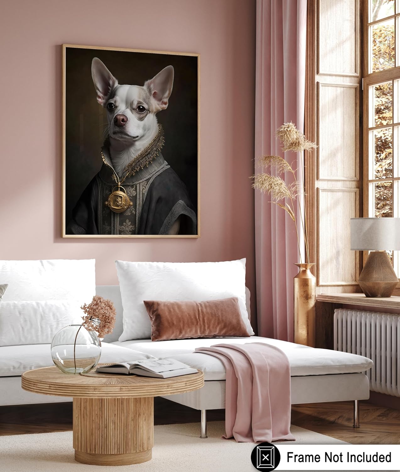 Poster Master Aristocratic Dog Print - Renaissance Portrait Poster - Chihuahua Art - Gift for Men, Women & Animal Lover - Funny Decor for Living Room, Bedroom or Kid's Room - 8x10 UNFRAMED Wall Art