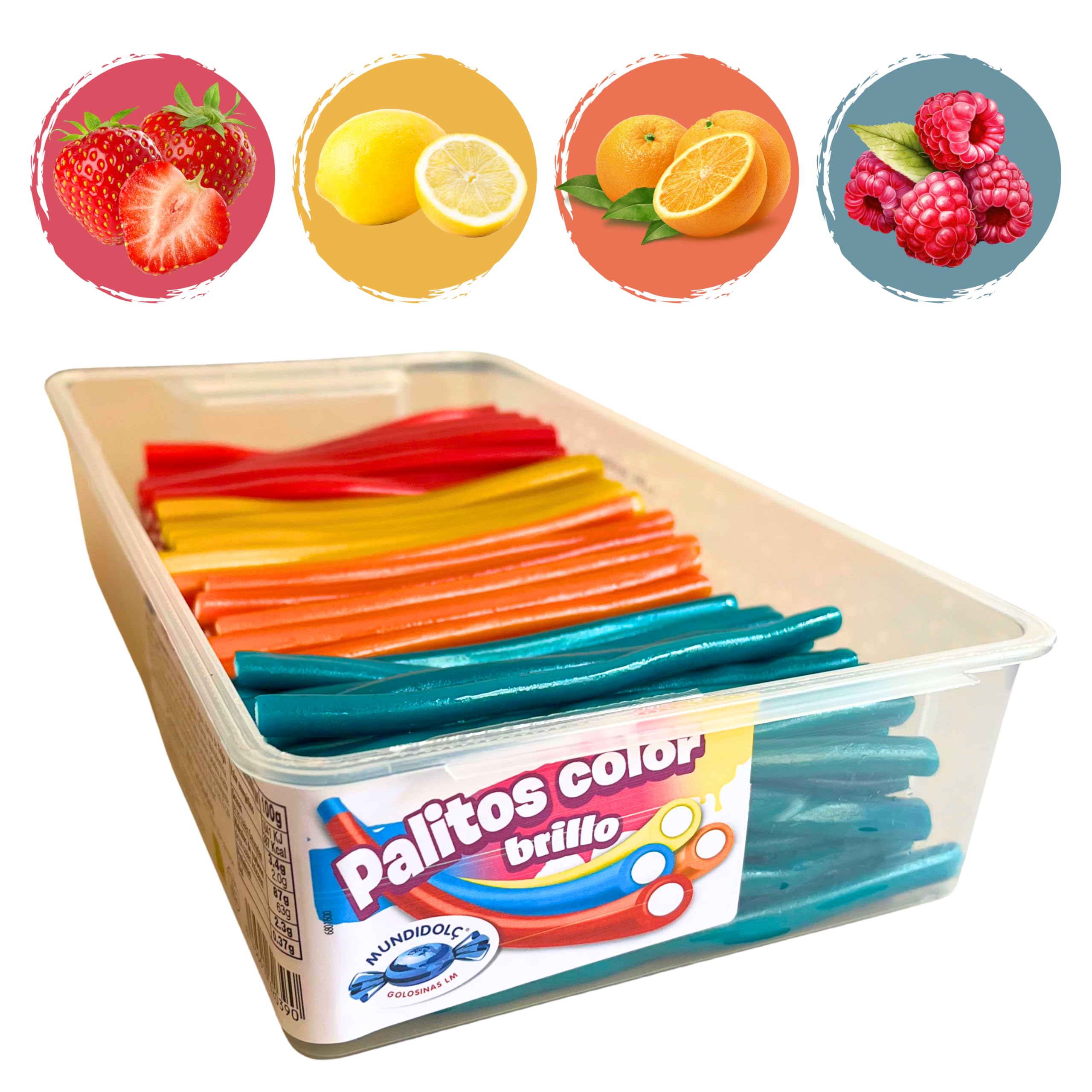 MUNDIDOLÇ Bâtons de Sucre. Sucreries Sucrées. 200 Unités de 4 Saveurs Différentes. Bonbons et Sucreries. Anniversaire et Halloween. Halloween Jelly Beans (Non-acides)
